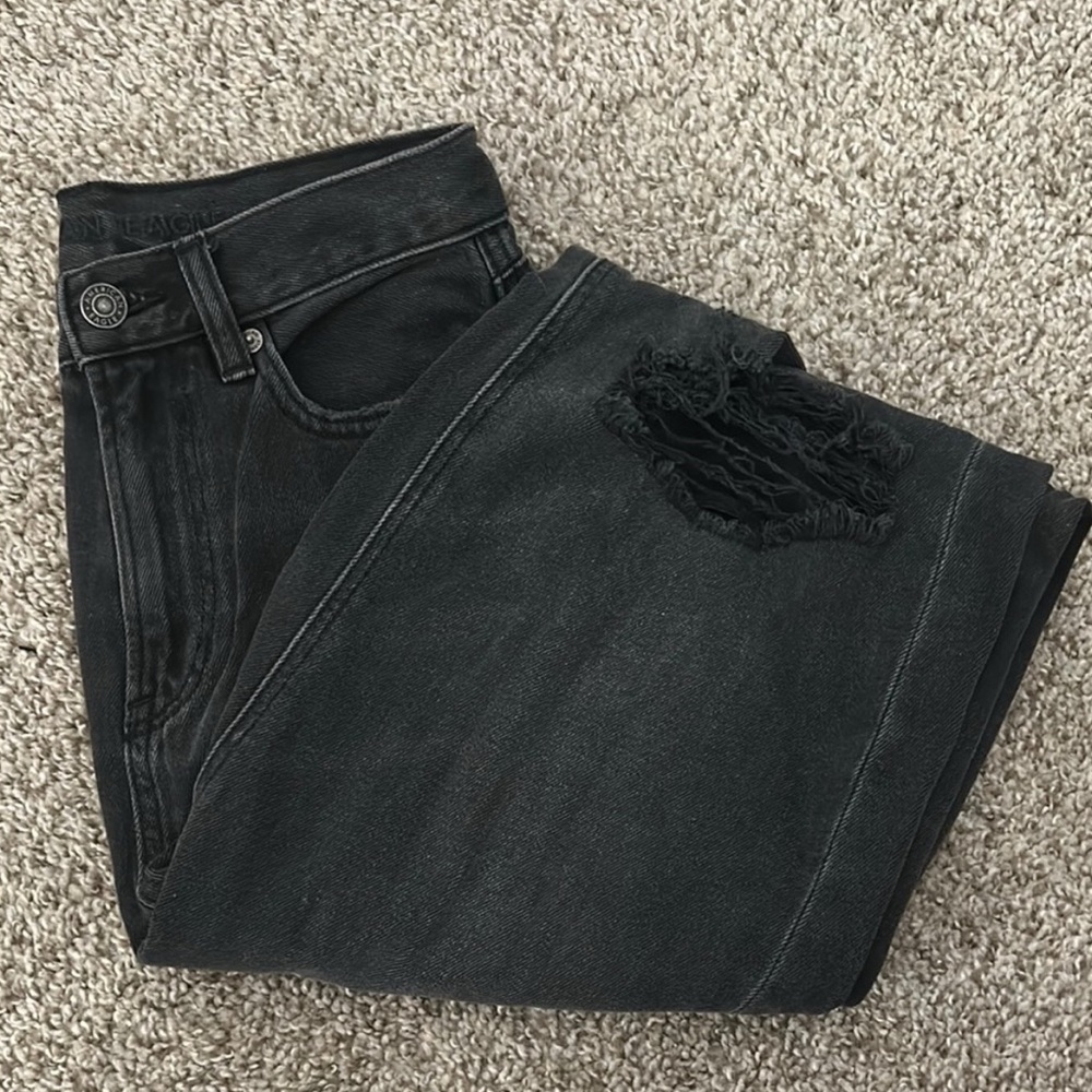 Black Relaxed Fit Mom Jeans